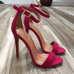 Size 6 hot pink strap heels